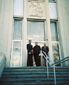 On steps of courthouse