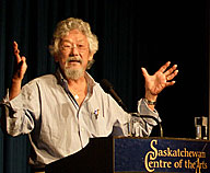 Dr. David Suzuki at the podium